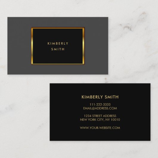 Goud zwart grijs patroon visitekaartjes (Voorkant / Achterkant)