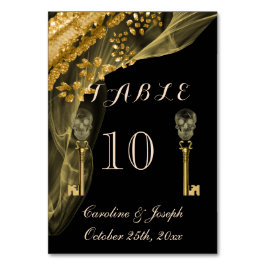 Goud & Zwart Hallowedding met Gouden Schedel sleut Kaart