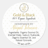 Goud & Zwart Handgemaakt Zelfgemaakt Bad & Body La Ronde Sticker (Voorkant)