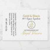 Goud & Zwart Handgemaakte Zelfgemaakte Zeep | Scru Voedselcontainer Etiket (Enkel label)