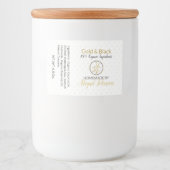 Goud & Zwart Handgemaakte Zelfgemaakte Zeep | Scru Voedselcontainer Etiket (Voorkant)