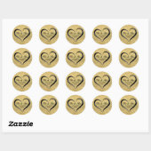 Goud zwart hart dank u bruiloft gunst Stickers (Vel)