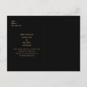 Goud & Zwart Heden Bewaar de Datum Briefkaart (Achterkant)