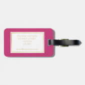 Goud, Zwart & heet roze Klein Stippen Bagagelabel (Achterkant horizontaal)
