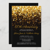 Goud Zwart Hollywood Glam 60ste huwelijksjubileum Kaart (Voorkant / Achterkant)