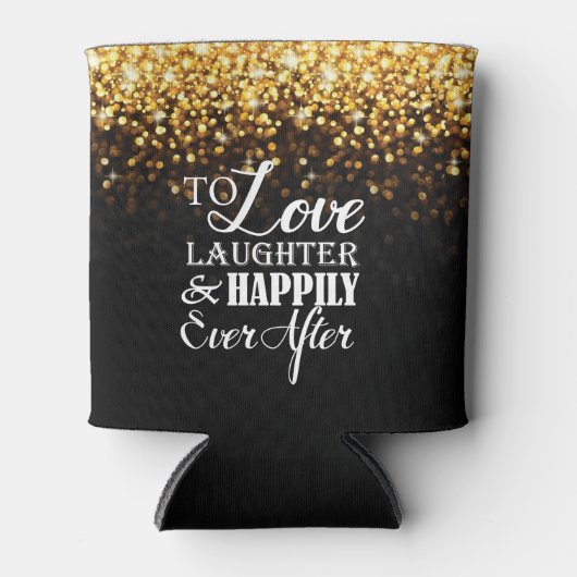 Goud Zwart Hollywood Glitz Glam Bruiloft Blikjeskoeler (Voorkant)