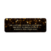 Goud Zwart Hollywood Glitz Glam Bruiloft Label (Voorkant)