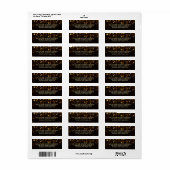 Goud Zwart Hollywood Glitz Glam Bruiloft Label (Full Sheet)