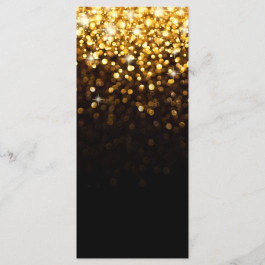 Goud Zwart Hollywood Glitz Glam Bruiloft Menu (Achterkant)