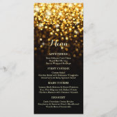 Goud Zwart Hollywood Glitz Glam Bruiloft Menu (Voorkant)