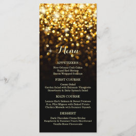 Goud Zwart Hollywood Glitz Glam Bruiloft Menu