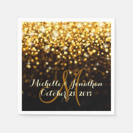 Goud Zwart Hollywood Glitz Glam Bruiloft Servet