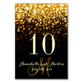 Goud Zwart Hollywood Glitz Glam Bruiloft Tafel Kaa Kaart (Voorkant)