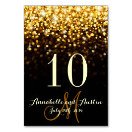 Goud Zwart Hollywood Glitz Glam Bruiloft Tafel Kaa Kaart