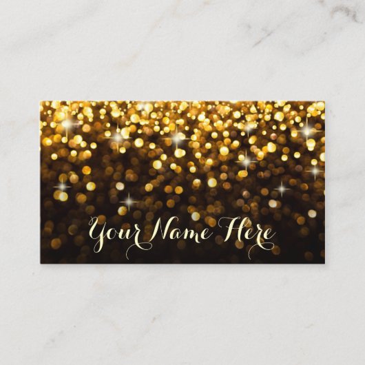 Goud Zwart Hollywood Glitz Glam Place Card Plaatskaartje (Voorkant)