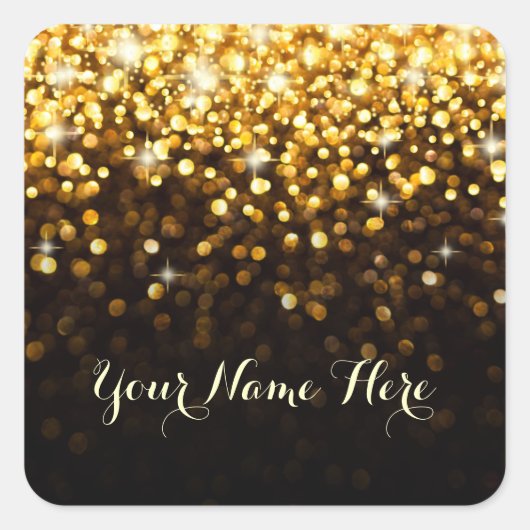 Goud Zwart Hollywood Glitz Glam Place Sticker (Voorkant)