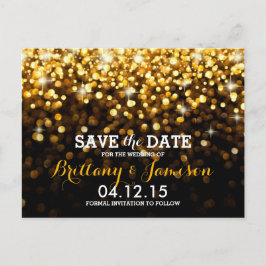 Goud Zwart Hollywood Glitz Glam Save the Date Aankondigingskaart