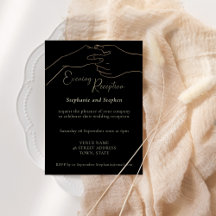 Goud Zwart Houden Handen Huwelijksreceptie