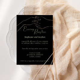 Goud Zwart Houden Van Elkaar Trouwreceptie Kaart