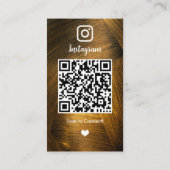 Goud & Zwart Instagram LUXE Metaal QR Code Visitekaartje (Achterkant)