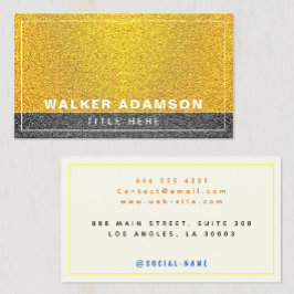 (Goud, Zwart, Ivoor) Elegant & Modern Border Contactkaartje