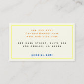 (Goud, Zwart, Ivoor) Elegant & Modern Border Contactkaartje (Achterkant)