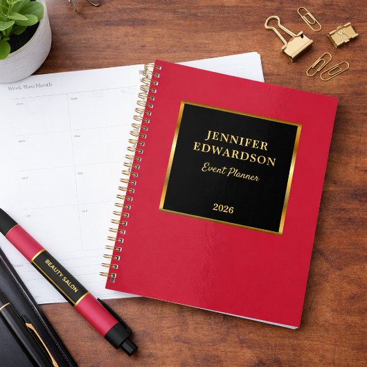 Goud zwart kardinaal rood professioneel zakelijk planner