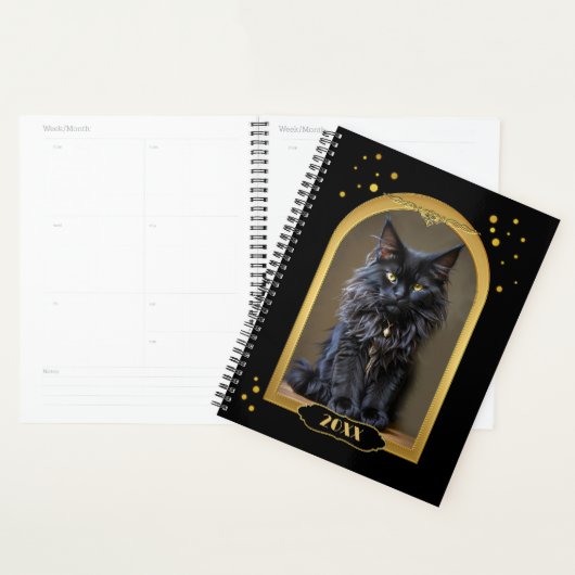 Goud Zwart Kat Art Deco Planner (Display)