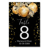 Goud Zwart Kerst Bruiloft Tafel Nummer Kaart (Achterkant)