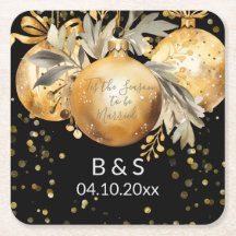 Goud Zwart Kerst Huwelijk