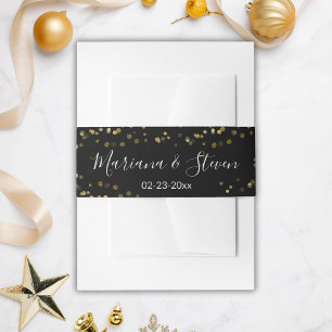 Goud Zwart Kerst Huwelijk Uitnodigingen Wikkel