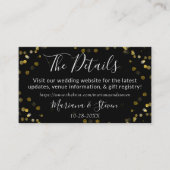 Goud Zwart Kerst Huwelijk Website Informatiekaartje (Voorkant)