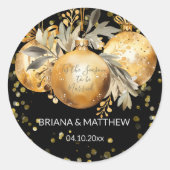 Goud Zwart Kerst Huwelijk Zegel (Voorkant)