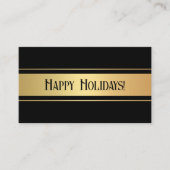 Goud Zwart Kerst Vakantie Dank Je Visitekaartje (Voorkant)
