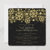 Goud & Zwart Kerstbruiloft Save The Date Kaart (Voorkant)