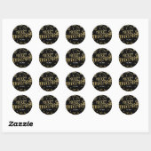Goud & Zwart KERSTFEES Sterren Vakantie Sticker (Vel)
