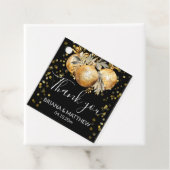 Goud Zwart Kerstmis Bruiloft Bedankjes Labels (In situ)