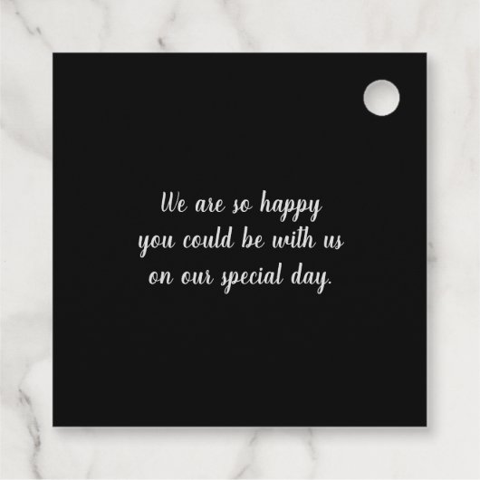 Goud Zwart Kerstmis Bruiloft Bedankjes Labels (Achterkant)