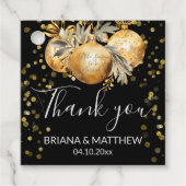 Goud Zwart Kerstmis Bruiloft Bedankjes Labels (Voorkant)