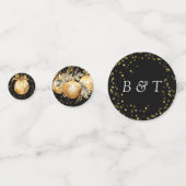 Goud Zwart Kerstmis Bruiloft Confetti (Achterkanten)