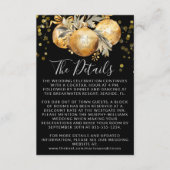 Goud Zwart Kerstmis Bruiloft Details Informatiekaartje (Voorkant)