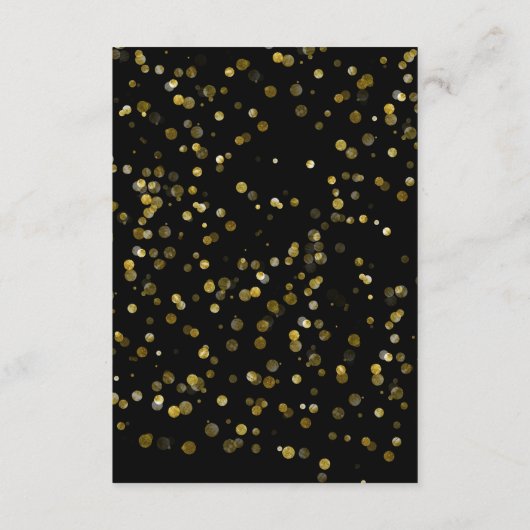 Goud Zwart Kerstmis Bruiloft Details Informatiekaartje (Achterkant)