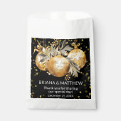 Goud Zwart Kerstmis Bruiloft Favor Bag Bedankzakje (Voorkant)
