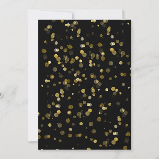 Goud Zwart Kerstmis Bruiloft Kaart (Achterkant)