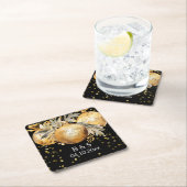 Goud Zwart Kerstmis Bruiloft Kartonnen Onderzetters (Insitu)