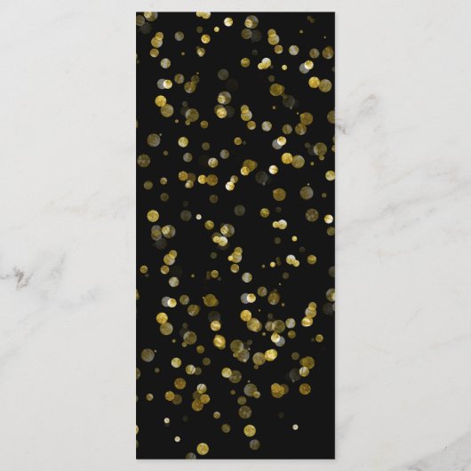 Goud Zwart Kerstmis Bruiloft Menu (Achterkant)