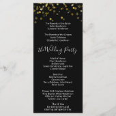 Goud Zwart Kerstmis Bruiloft Programma Programmakaart (Achterkant)