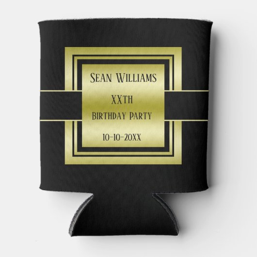 Goud & Zwart Klasse Mannen Blikjeskoeler (Voorkant)