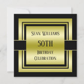 Goud & Zwart Klasse Mannen Kaart (Voorkant)