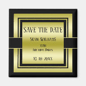 Goud & Zwart Klasse Mannen Magneet (Voorkant)